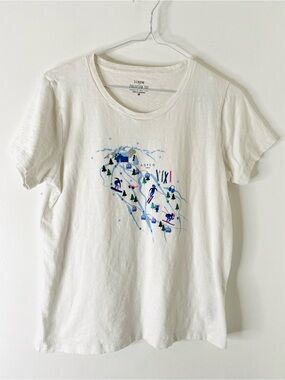 J. Crew Aspen Ski Map Collector Tee Graphic Cotton T Shirt